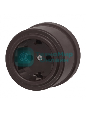 Розетка Bironi B1-101-22 пластик, с заземлением, коричневый