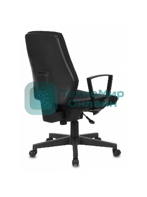 Кресло Бюрократ CH-545 черный, экокожа, 120 кг, механизм качания