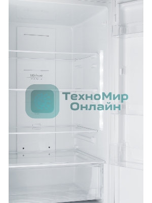 Холодильник Weissgauff WRK 1850 D белое стекло двухкамерный 223/94 л морозилка снизу, No Frost
