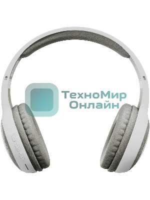 Беспроводные/проводные наушники Digma BT-15 белый/серый, накладные, Bluetooth + проводной, складная конструкция, до 10 ч