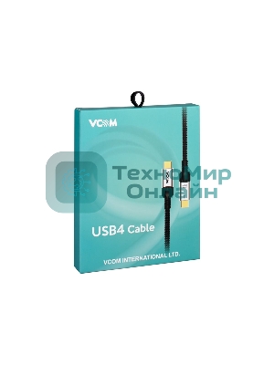 Кабель VCOM USB4 TypeC(M)--TypeC(M), 5K 60Hz, 8K 30Hz 40Gbps, PD 240W, 2м CU560-2M