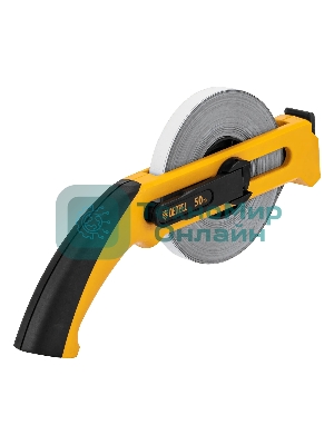 Рулетка геодезическая Denzel 50 м х 13 мм, открытый корпус, металлическая лента