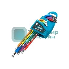 Набор ключей Gross 16400 имбусовых hex 1.5–10мм s2 9шт магнит экстра-длин. с шаром хром/краска