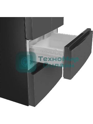 Холодильник Maunfeld MFF180NFSBE01 серый трехкамерный 224/113л морозилка снизу, No Frost