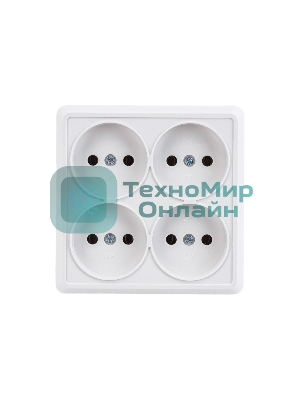Розетка 4-м ОП Октава 10А IP20 без заземл. белый IEK ERO40-K01-10-DC