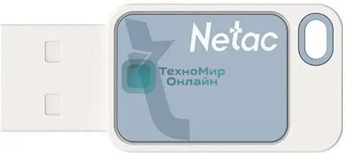 Флешка USB Netac UA31 (NT03UA31N-032G-20BL), 32Gb, USB 2.0, R/W 110/45, синий/белый