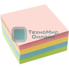 Блок для записей бумажный Silwerhof Daily Премиум 90х90х45мм, 80 г/м2, 4 цвета в упаковке