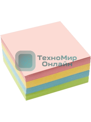 Блок для записей бумажный Silwerhof Daily Премиум 90х90х45мм, 80 г/м2, 4 цвета в упаковке