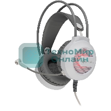 Гарнитура Oklick HS-L300G белый, проводная, 3.5 мм, подсветка