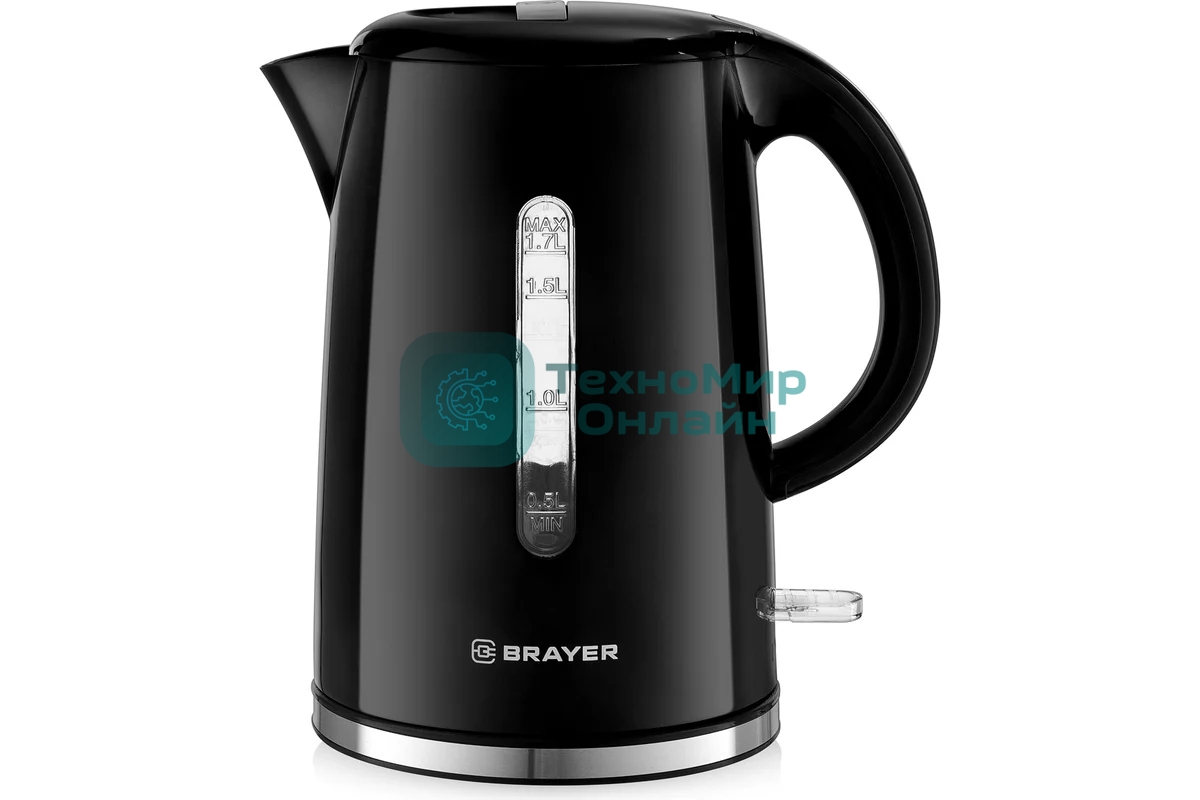 Чайник электрический BRAYER BR1032,2200 Вт, 1.7 л, пласт.корп,шкала,автоотк л,при.закип,подсвет