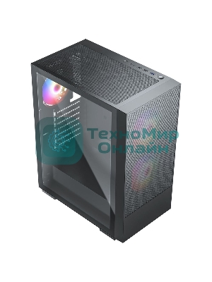Компьютерный корпус ACD Citadel 106 ATX, черный, USB 3.0x1, USBx2+HD audio,1x12см ARGb rear+2x14см ARGb front,TG
