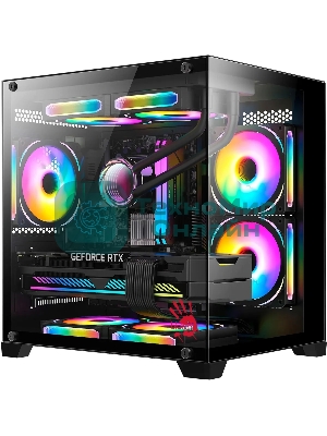 Компьютерный корпус Bloody BD-CC105 черный без БП mATX 5x120мм 1xUSB 2.0 1xUSB 3.0 audio bott PSU