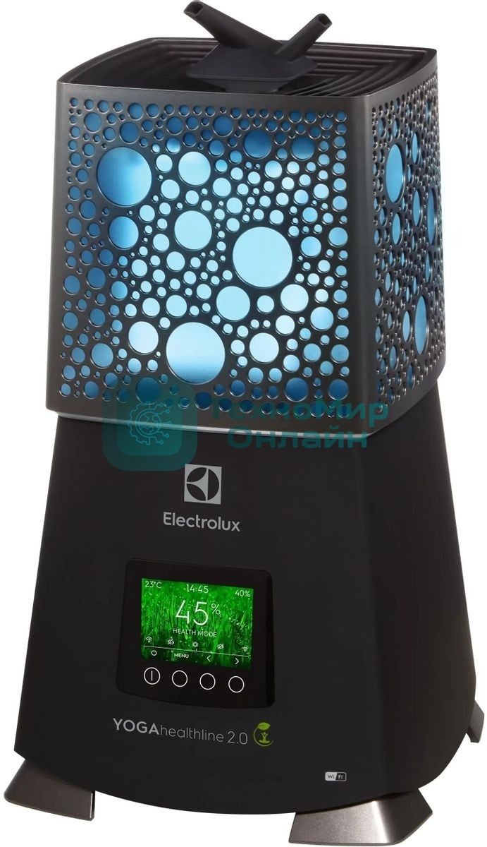 Увлажнитель воздуха Electrolux EHU-3910D черный, 65 м², 9.4 л, ионизация, гигростат