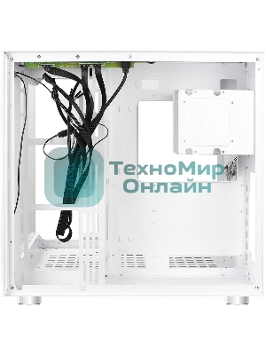 Компьютерный корпус Ginzzu V560 RGb подсветка, закаленное стекло 1хUSB 3.0,1хUSB 2.0, AU белый ATX