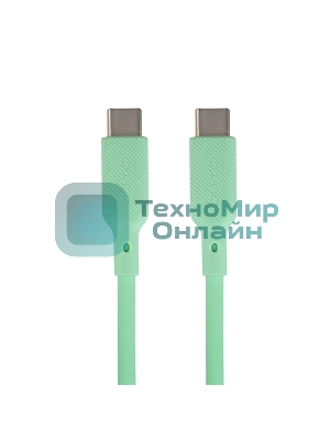 Кабель QUMO 32970 Type-C на Type-C, силиконовый, 1м, 3A, 60W, PD (зеленый)