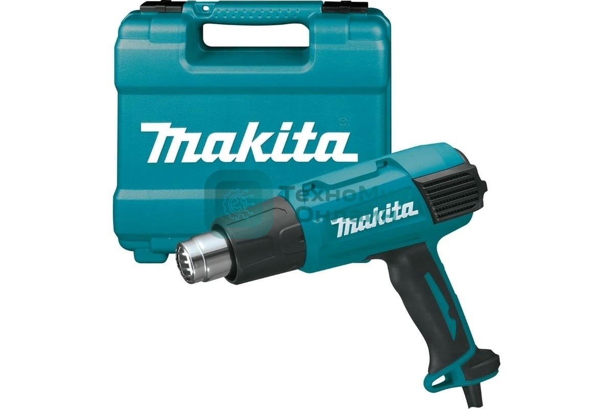 Фен Makita HG 6031 VK 1800Вт 250-500л/мин с регулировкой, с насадками, кейс