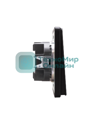 Выключатель Kranz ROUND 1 кл проходной (переключатель) с подсветкой 10А с/у оникс