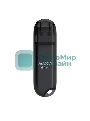 Флешка USB Maxvi P1 black (FD64GBUSB20C10P1), 64Gb, USB 2.0, R/W 12/5, черный