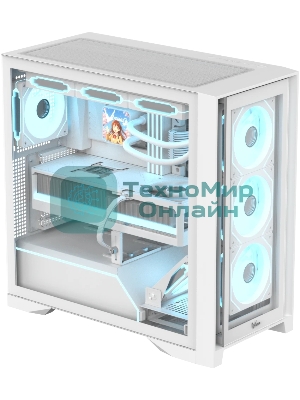 Компьютерный корпус AeroCool/Formula V Line Air Power G8 White, ATX, Dual Front Panels, TYPE-C*1, USB3.0*1
