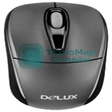 Мышь DELUX DLM-123GB (2.4G тёмно серая),лазерная, беспроводная