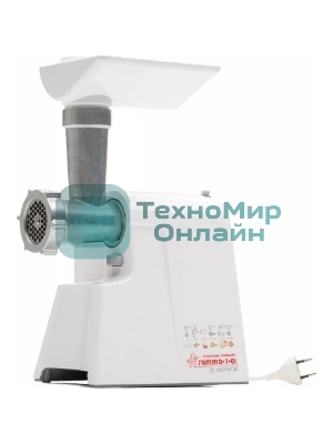 Мясорубка электрическая Гамма 7-01-04 белый, 700 Вт, 0,67 кг/мин, защита от перегрузки, насадки - 2