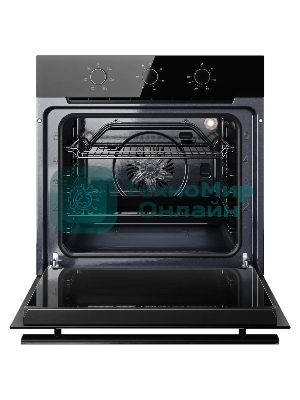 Духовой шкаф Kuppersberg HO 603 Black Glass, High-Tech, 78 л, поворотное управление, таймер, 6 режимов, макс. температура 310 градусов, энергоэффективность А, цвет черный, цвет фурнитуры черный