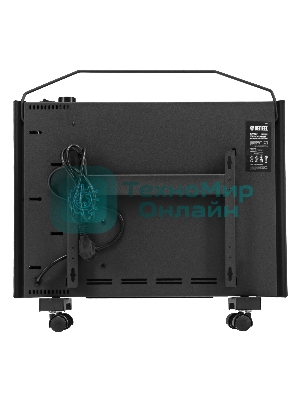 Конвектор электрический Denzel XCE-1000B черный, 1000 Вт, 15 м2, термостат