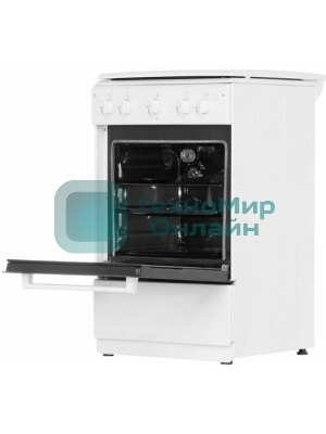 Плита газовая Cezaris ПГ 2150-06 белый, конфорок 4 газовых, духовка 43 л, 51 см x 85 см x 55 см