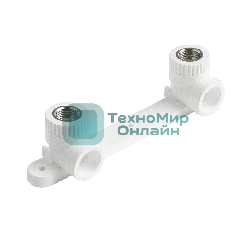 Планка монтажная с водорозетками полипропиленовая PRO AQUA PA280012P 25 х 1/2' ВР для смесителя белая PRO AQUA