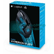 Мышь проводная Logitech G402 Hyperion Fury, черный, 4000 dpi, USB, кнопки - 8