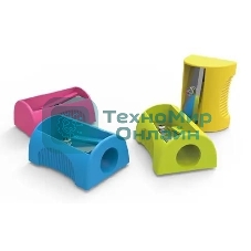 Точилка для карандашей ручная Deli E0531 Neon, 1 отверстие, пластик, ассорти, туба