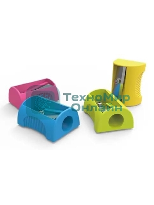 Точилка для карандашей ручная Deli E0531 Neon, 1 отверстие, пластик, ассорти, туба