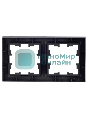 Рамка 2-местная IEK BRITE РУ-2-БрС сталь