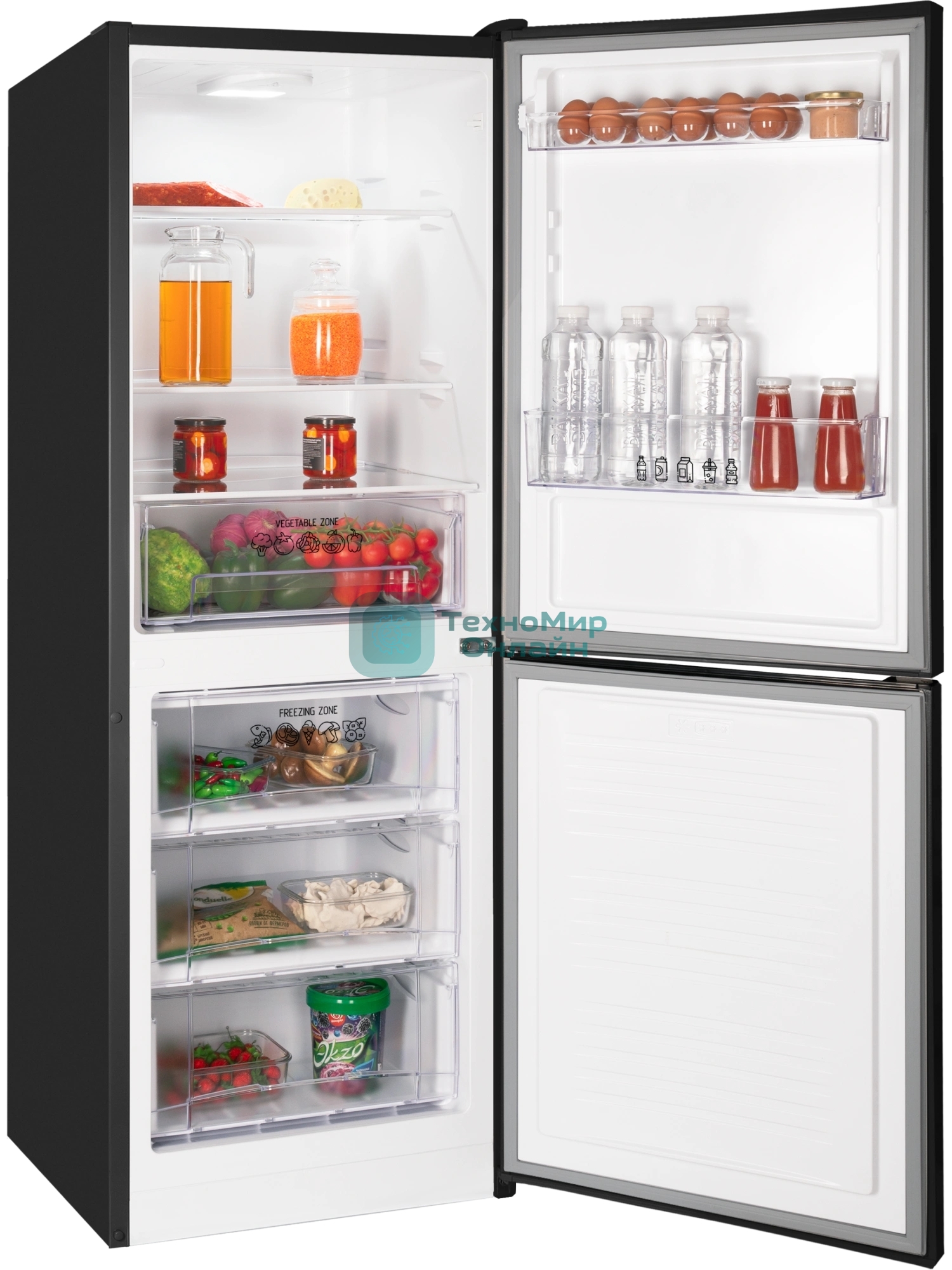 Холодильник Nordfrost NRB 131 B черный двухкамерный 170/100 л морозилка снизу, капельная система