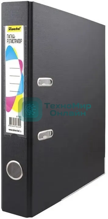 Папка-регистратор Silwerhof 2013467 A4 50мм, ПВХ/бумага черный, металлическая окантовка, сборная (упаковка: 2шт)