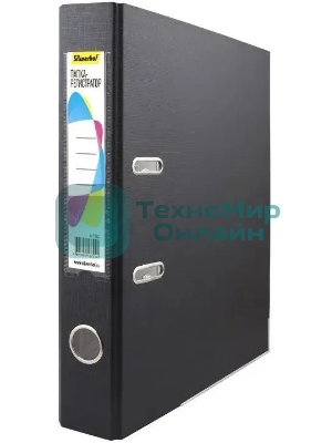 Папка-регистратор Silwerhof 2013467 A4 50мм, ПВХ/бумага черный, металлическая окантовка, сборная (упаковка: 2шт)
