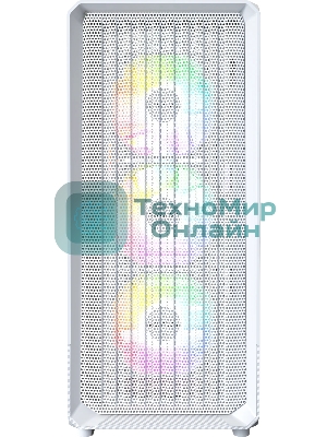 Компьютерный корпус Montech X5 белый без БП ATX 4x120mm 1xUSB 2.0 1xUSB 3.0 1xUSB3.1 audio bott PSU