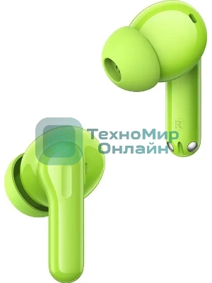 Наушники TWS Realme Buds T200 зеленый, внутриканальные, Bluetooth, до 28 ч