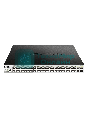 Коммутатор D-Link DGS-1210-52MP/ME/B2A, 48×1 Гбит/с + 4×1 Гбит/с SFP, управляемый