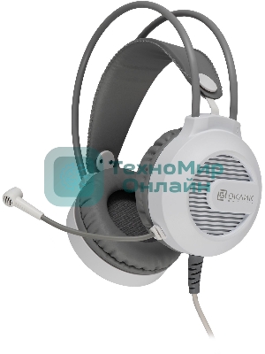 Гарнитура Oklick HS-L300G белый, проводная, 3.5 мм, подсветка