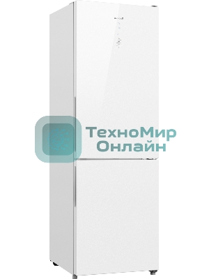 Холодильник Weissgauff WRK 1850 D белое стекло двухкамерный 223/94 л морозилка снизу, No Frost