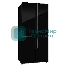 Холодильник Nordfrost RFQ 510 NFGB черный трехкамерный инвертер 286/141 л морозилка снизу, No Frost, Side by Side