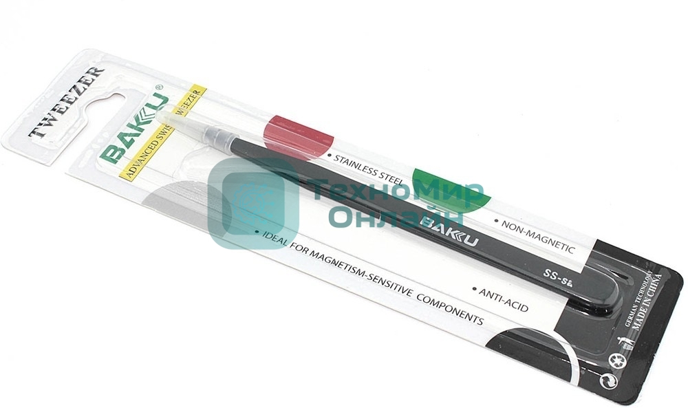 Пинцет BAKU белый Card Series SS-SA