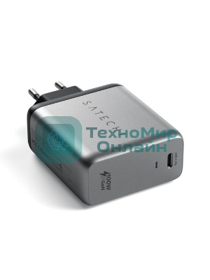 Сетевое зарядное устройство Satechi ST-UC100WSM-EU Charger 100W с технологией GaN Power, серый космос