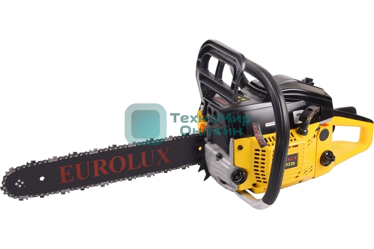 Бензопила Eurolux GS-5220 2400 Вт,Длина шины мм/дюймы 505/20” Объем двигателя см3 52 70/6/8