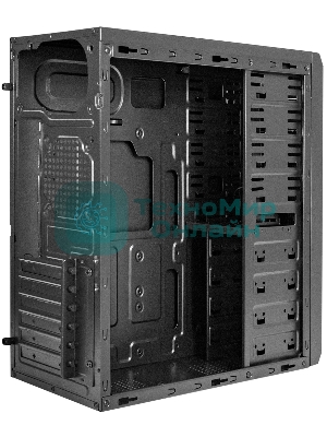 Компьютерный корпус Miditower ExeGate UN-605B-UNS350 (ATX, БП UNS350 с вент. 12см, 2хUSB, аудио, блокировка, черный)