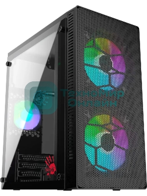 Компьютерный корпус Bloody BD-CC101 черный без БП mATX 1x80мм 1x92мм 2x120мм 2xUSB 2.0 1xUSB 3.0 audio