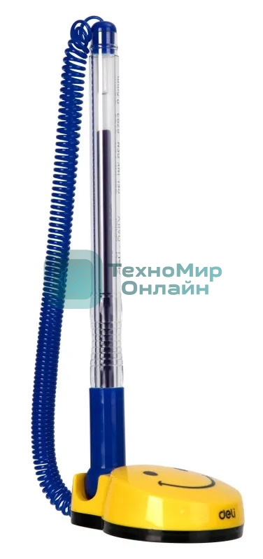 Ручка гелевая Deli E6793blue, d=0.5мм, синие чернила, на подставке сменный стержень, линия 0.35мм