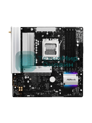 Материнская плата ASROCK A620AM Pro RS WiFi, AM5, AMD A620, 4xDDR5, 2xSATA, 3xM.2, 1xPCIe 4.0 x16, 1xPCIe 3.0 x2, 1xDP, 1xHDMI, 1x2.5Gb LAN, Wi-Fi 6E, Bluetooth 5.2, 1xUSB-C 5Gbps, 3xUSB-A 5Gbps, 4xUSB-A 2.0, 3x3.5 мм, 7.1, mATX
