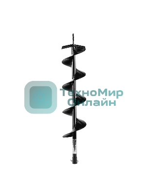 Шнек для грунта Denzel E-150, диаметр 15 0мм, длина 80 0мм, соединение 20 мм, несъемный нож